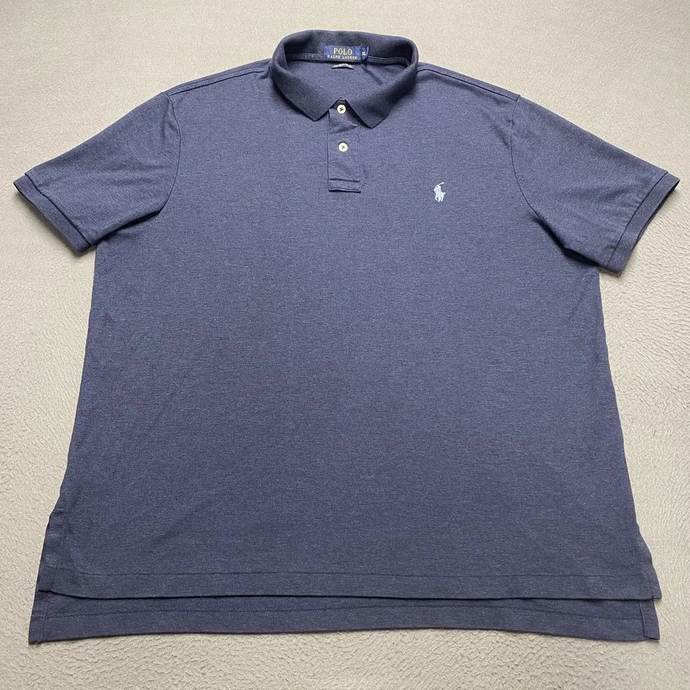Polo‎ Ralph Lauren Polo Shirt Mens XL Blue Pima Soft Touch Cotton Solid Golf
